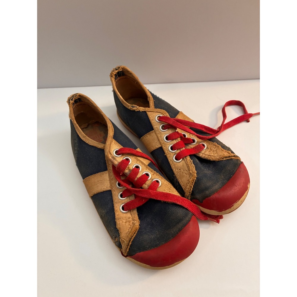 Vintage Keds "Red White & Blues" Kids Canvas Sneakers Patriotic Red Toe 1970s